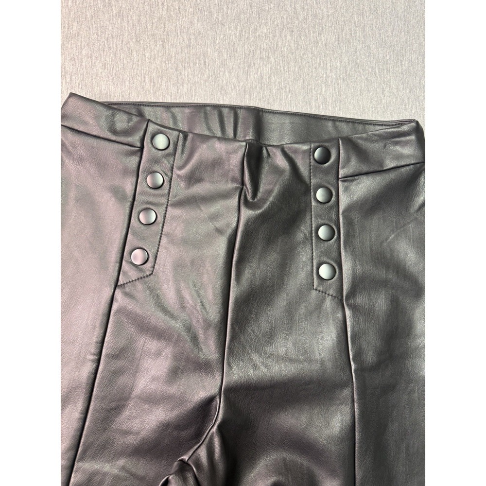 Ci Sono Women's Faux Leather Pants Black Pull On Skinny Leggings Size M - Picture 2 of 9